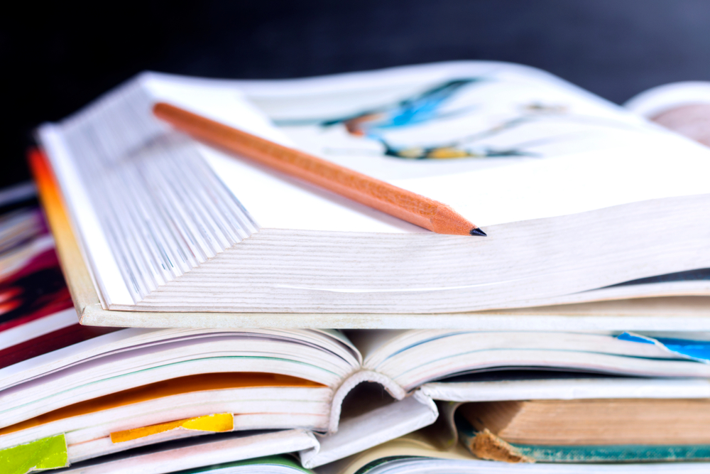 Stack of textbook rentals 