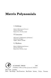 Matrix Polynomials (Computer Science and Applied Mathematics)