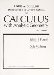 Instructor's solutions manual for Calculus with analytic geometry, 5th ed