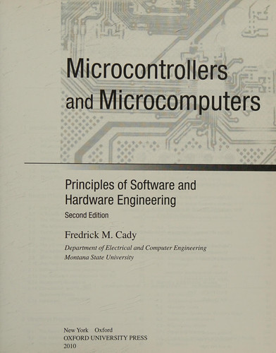 Microcontrollers and Microcomputers Principles of Software and Hardware Engineering