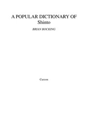 A Popular Dictionary of Shinto 1st Ed.