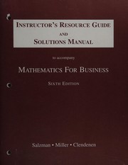 Instructor's resource guide and solutions manual to accompany Mathematics for business