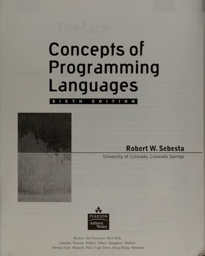 Concepts of Programming Languages, Sixth Edition