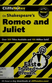 CliffsNotes on Shakespeare's Romeo and Juliet (Cliffsnotes Literature) (Cliffsnotes Literature Guides)