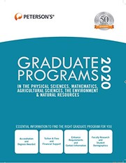 Graduate Programs in the Physical Sciences, Mathematics, Agricultural Sciences, the Environment & Natural Resources 2021 (Peterson's Graduate Programs ... the Environment & Natural Resources)