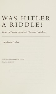 Was Hitler a riddle? western democracies and national socialism
