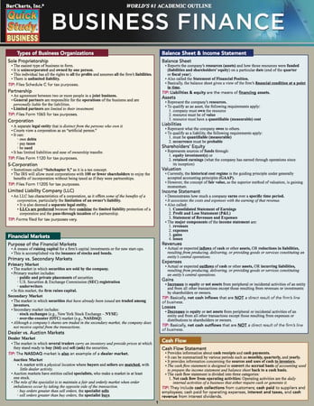 Business Finance (Quick Study Business)