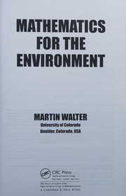 Mathematics for the Environment