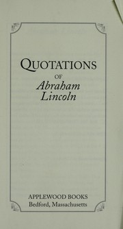 Quotations of Abraham Lincoln