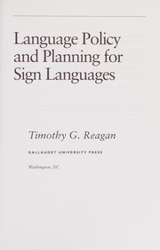 Language policy and planning for sign languages
