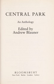 Central Park: an anthology