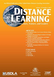Distance Learning - Issue: Volume 14 #2 (Distance Learning Journal)