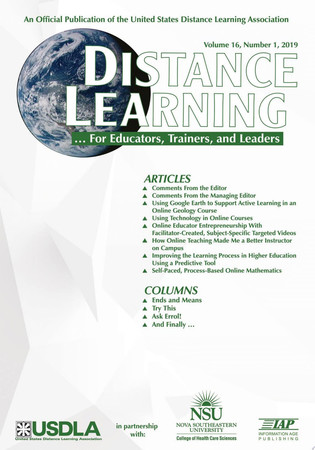 Distance Learning: Volume 16 #1