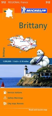 Michelin Regional Maps: France: Brittany Map 512 (Michelin Regional France)