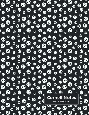 Skull Pattern Cornell Notes Notebook Writing Journal: College Ruled Medium Lined Note Taking Notebook for Students, School and University: 8.5" X 11" (Note-Taking System)